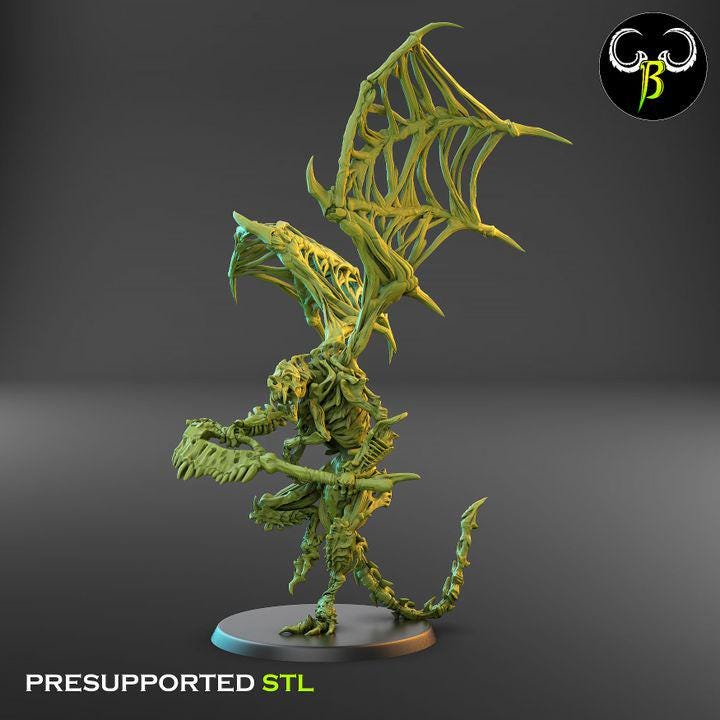 Goregyls, Bone Gargoyles - Axe Squad (4 Variants Available) - Clay Beast Creations