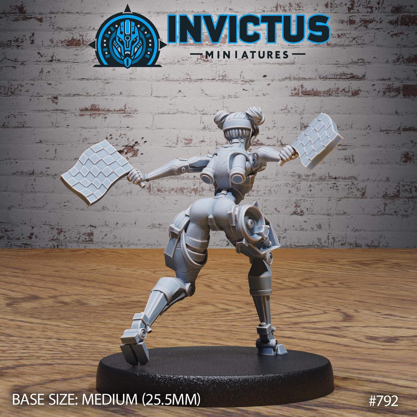 Racing Flag Girl (4 Variants Available) - Invictus Miniatures