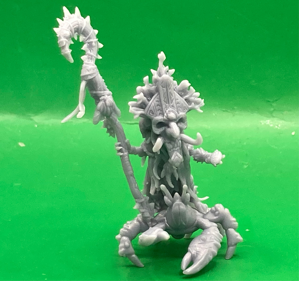 Jellyfetich, Tikki Spirit Shaman with Crab Stand - Clay Beast Creations