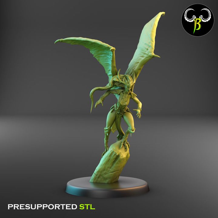 Dark Raptors - Bat-Winged Harpies, Claw Squad (7 Variants Available) - Clay Beast Creations