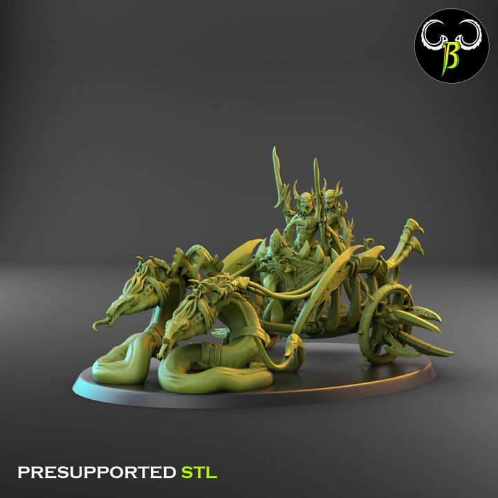 Skin Flayers, Snake-Drawn Demon Chariots (3 Variants Available) - Clay Beast Creations