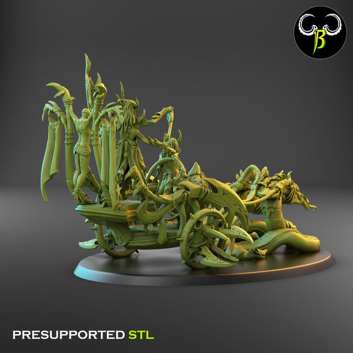 Skin Flayers, Snake-Drawn Demon Chariots (3 Variants Available) - Clay Beast Creations