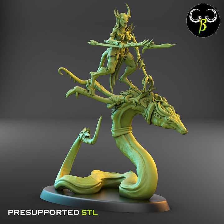 Soul Reavers, Female - Snake-Riding Demons (6 Variants Available) - Clay Beast Creations