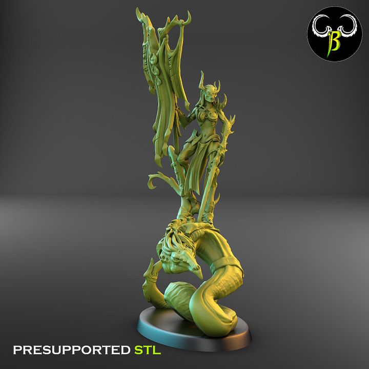Soul Reavers, Female - Snake-Riding Demons (6 Variants Available) - Clay Beast Creations
