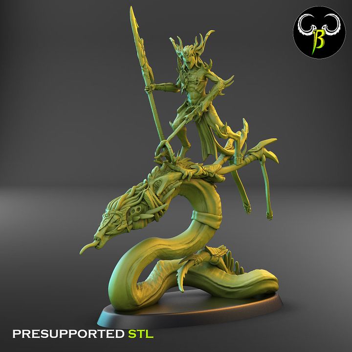 Soul Reavers, Male - Snake-Riding Demons (6 Variants Available) - Clay Beast Creations