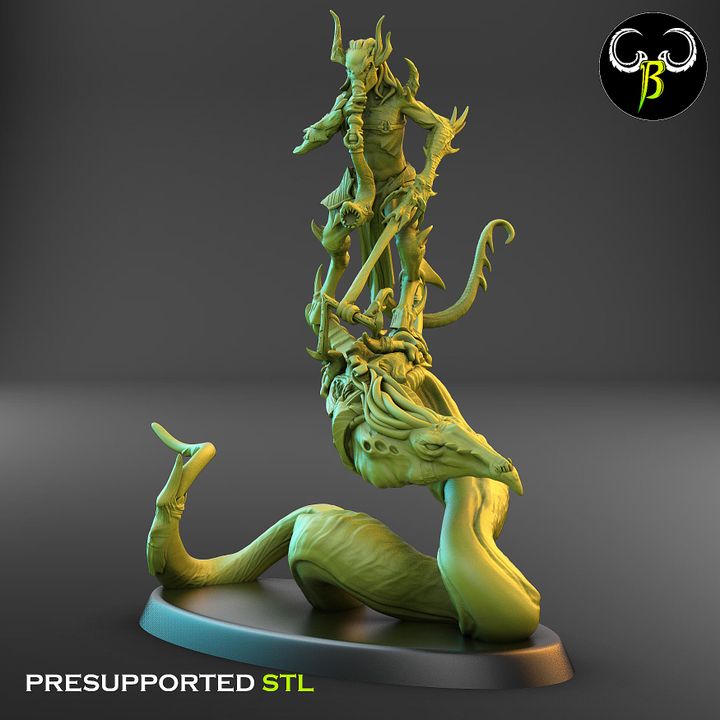 Soul Reavers, Male - Snake-Riding Demons (6 Variants Available) - Clay Beast Creations