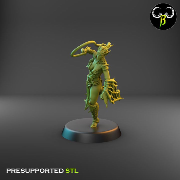 Spider Cultists, Dark Elf Whip & Shield Squad (9 Variants Available) - Clay Beast Creations