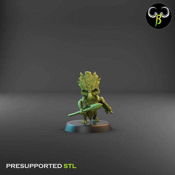 Shore Warriors, Lance Squad - Tikki Folk Melee Fighters (9 Variants Available) - Clay Beast Creations