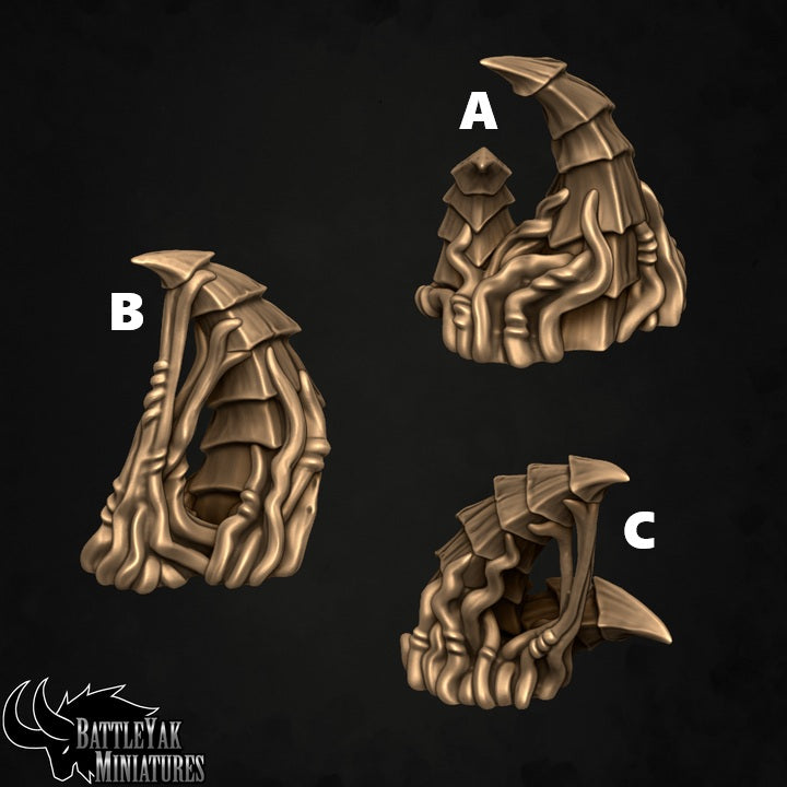 Fossilstone Bases - Spiral Ammonite Rocks Terrain Base Set (35 Variants Available) - Battle Yak