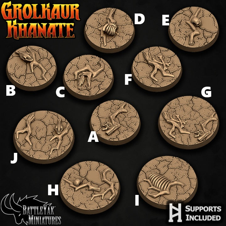 Grolkaur Khanate Bases - Wasteland Base Set (19 Variants Available) - Battle Yak