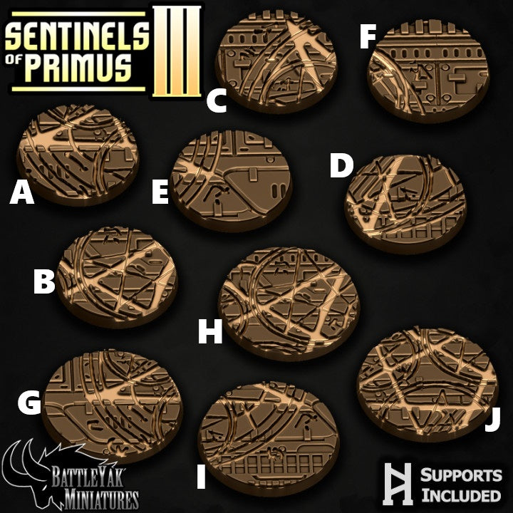 Sentinel Fortress Bases - Ruined Pentagrams Design Base Set (16 Variants Available) - Battle Yak
