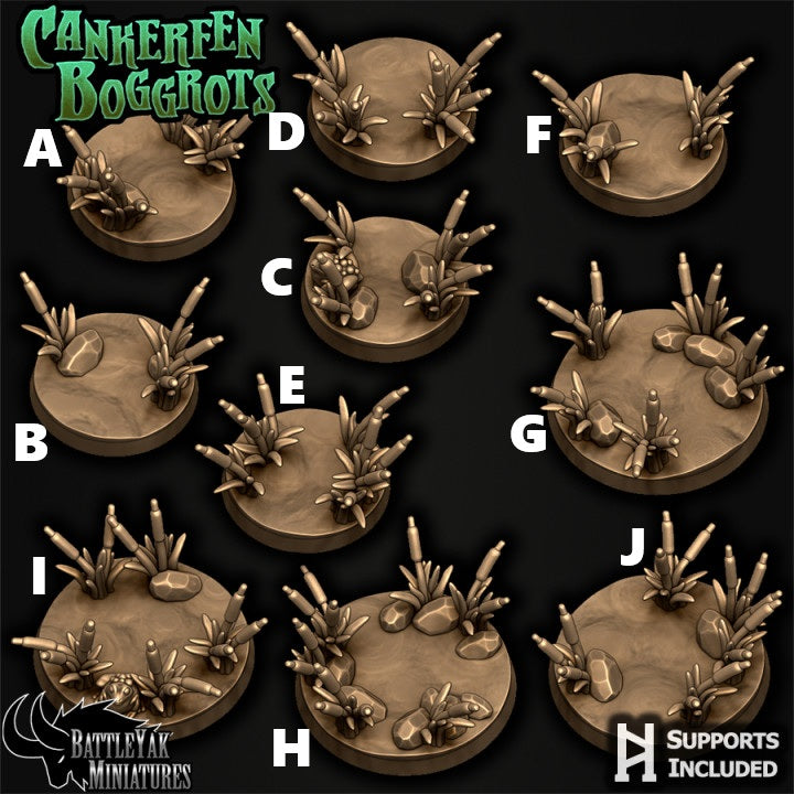 Cankerfen Swamp Bases - Reeds, Rocks and Frogs Base Set (15 Variants Available) - Battle Yak
