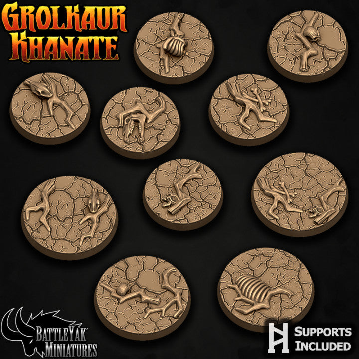 Grolkaur Khanate Bases - Wasteland Base Set (19 Variants Available) - Battle Yak