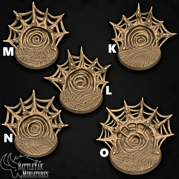 Eldarch Starweaver Bases - Spiders and Webs Base Set (15 Variants Available) - Battle Yak