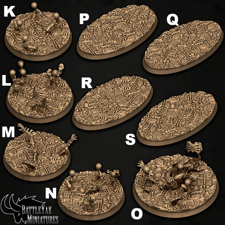 Ossified Obilisk Bases - Bones and Spectral Wisps Terrain Base Set (19 Variants Available) - Battle Yak