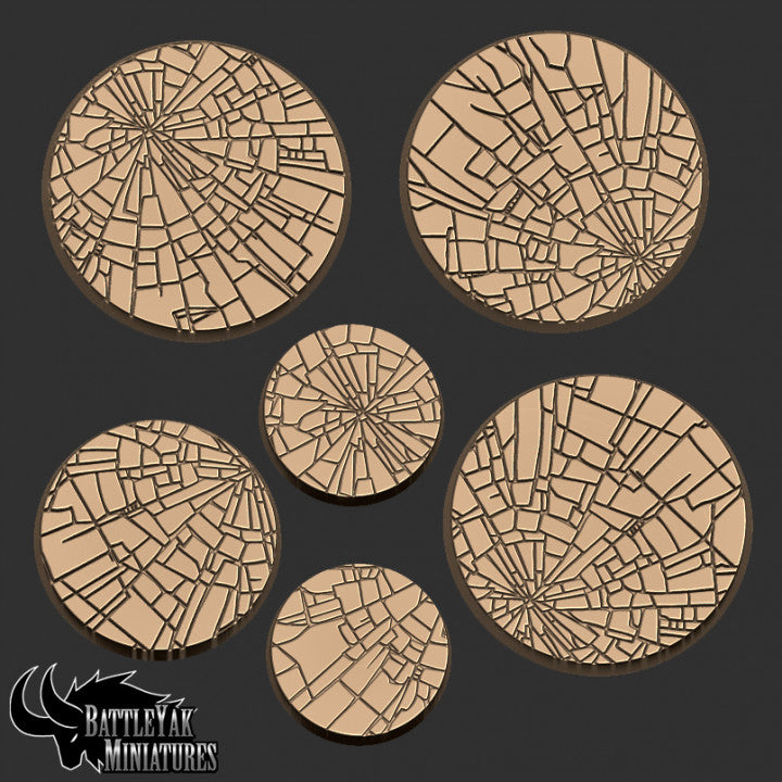 Coldstone Bases - Cracked Ice Terrain Base Set (6 Variants Available) - Battle Yak