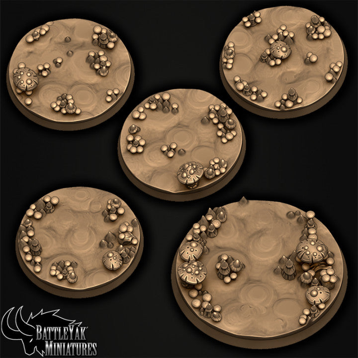 Bloomcavern Bases - Mushroom Terrain Base Set (19 Variants Available) - Battle Yak