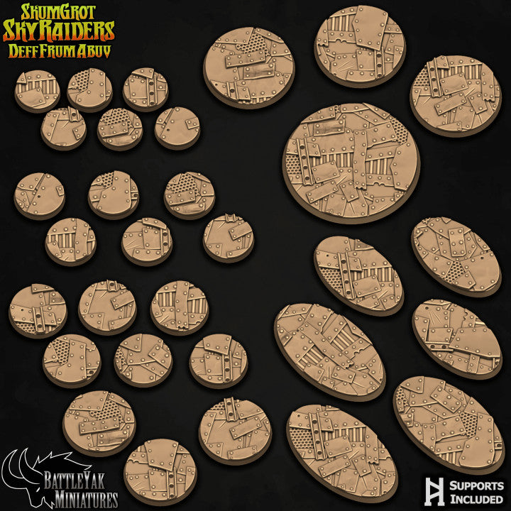 Skumfort Bases - Scrap Metal Terrain Base Set (31 Variants Available) - Battle Yak