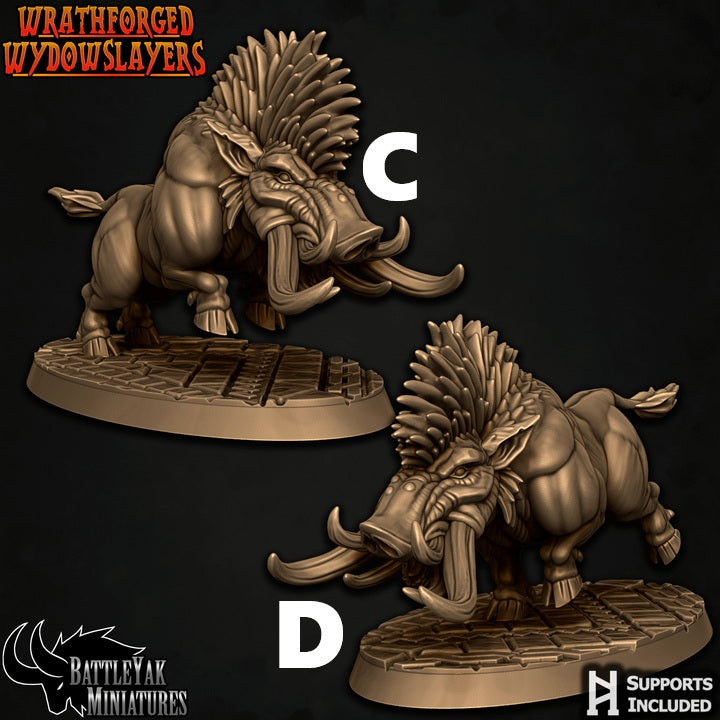 Wrathforged Wydowslayers, Wild Battleboars (4 Variants Available) - Battle Yak