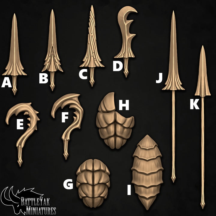 Broodhollow Weapons, Customisation Pack - 32mm Scale (11 Variants Available) - Battle Yak