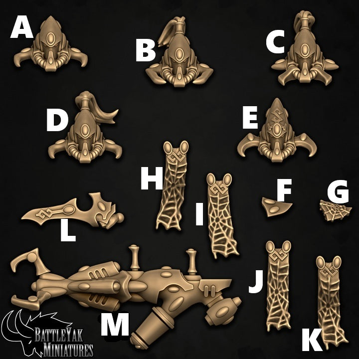 Strand Walkers, Cosmic Crabs Soldiers Customisation Pack - 32mm Scale (19 Variants Available) - Battle Yak