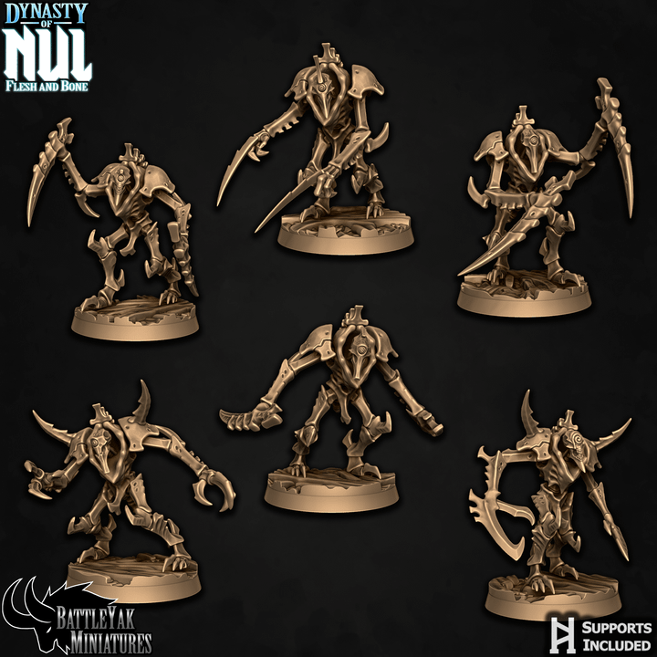 Dynasty of Nul Flayerfiends - Bone Construct Soldiers, Crypt Squad (6 Variants Available) - Battle Yak