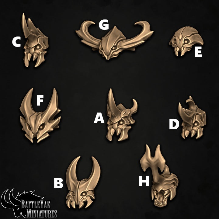 Great Broodknight Heads, Beetle and Bug Folk Customisation Pack - 32mm Scale (8 Variants Available) - Battle Yak