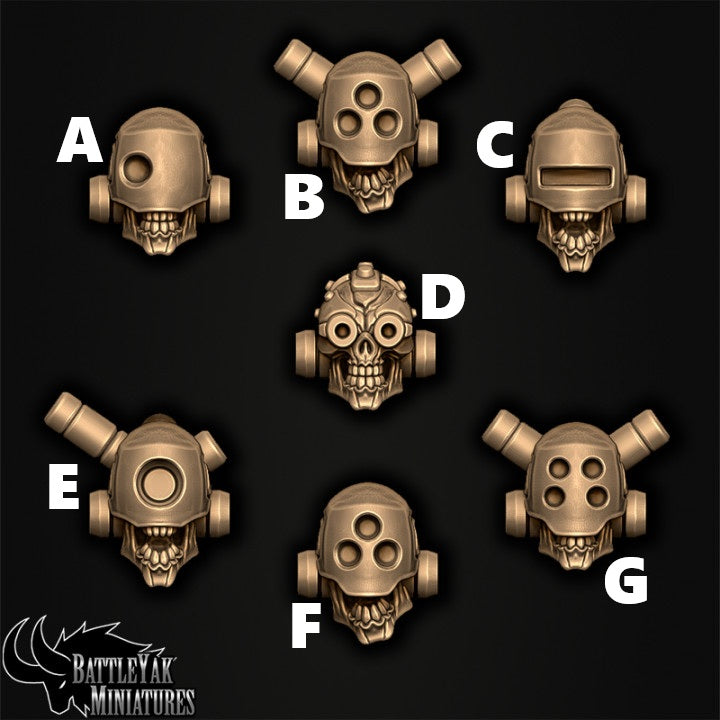 Warghast Reanimator Heads, Customisation Pack - 32mm Scale (7 Variants Available) - Battle Yak