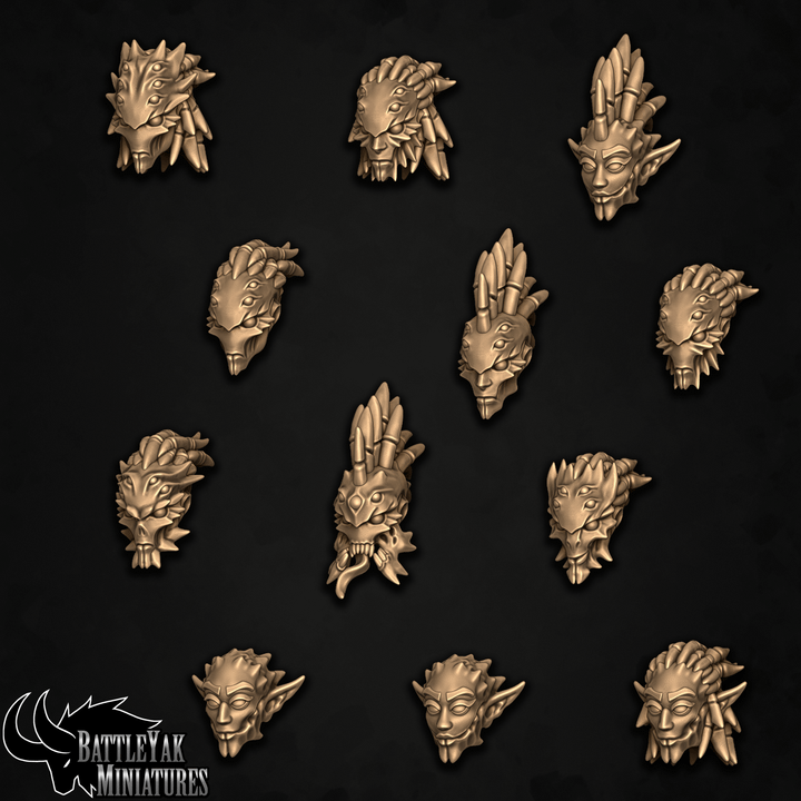 Arachlayn Infiltrator Heads, Customisation Pack - 28mm Scale (12 Variants Available) - Battle Yak