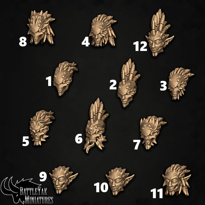 Arachlayn Infiltrator Heads, Customisation Pack - 28mm Scale (12 Variants Available) - Battle Yak