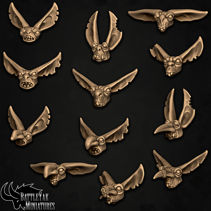 Moggrot Scrabbleslaves Goblin Heads, Customisation Pack - 32mm Scale (12 Variants Available) - Battle Yak