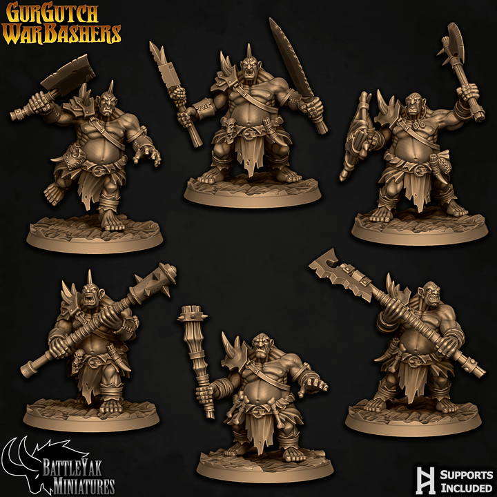 GurGutch Warbashers - Ogre Fighters (6 Variants Available) - Battle Yak