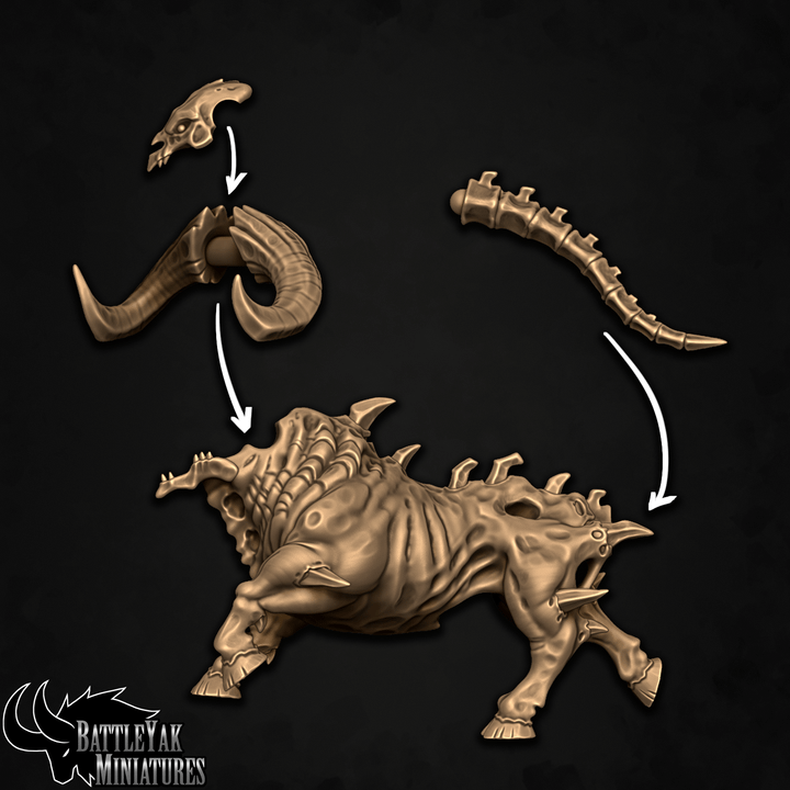 Mordregar Battleghouls, Necroxen Riders (4 Variants Available) - Battle Yak