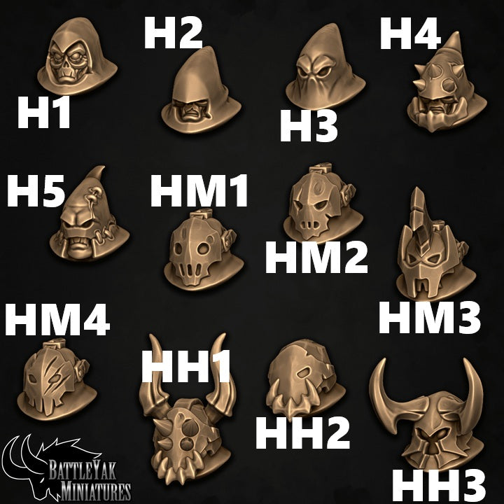 Mordregar Battleghoul Heads, Customisation Pack - 28mm Scale (12 Variants Available) - Battle Yak (Copy)