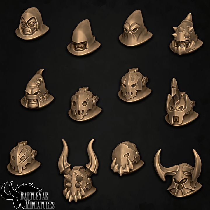Mordregar Battleghoul Heads, Customisation Pack - 32mm Scale (12 Variants Available) - Battle Yak