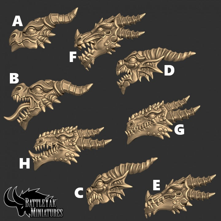 Drakkisan Wyrmspawn Wyrmidon Heads, Customisation Pack (8 Variants Available) - Battle Yak