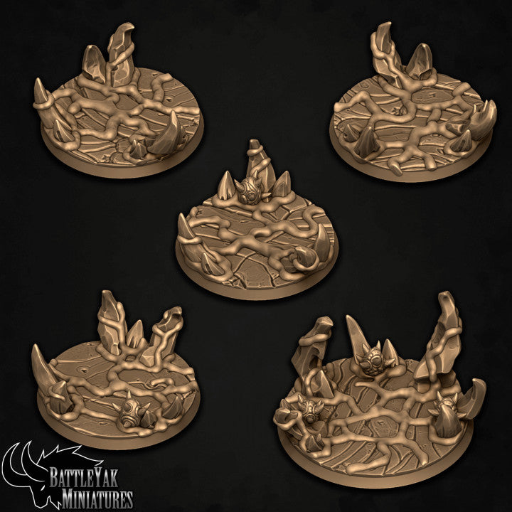 Drakkisan Wyrmspawn Bases - Spikes, Eggs and Rocks Terrain Base Set (15 Variants Available) - Battle Yak