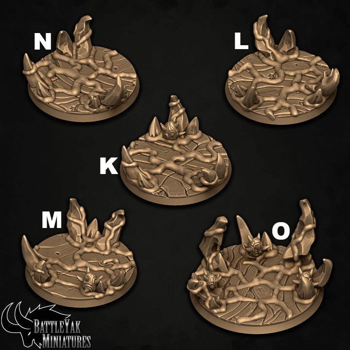 Drakkisan Wyrmspawn Bases - Spikes, Eggs and Rocks Terrain Base Set (15 Variants Available) - Battle Yak