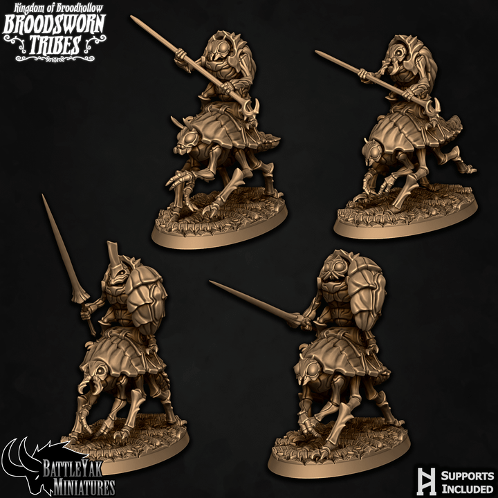 Broodsworn Zanzipede Riders, Insect Folk Giant Beetle Cavalry (4 Variants Available) - Battle Yak