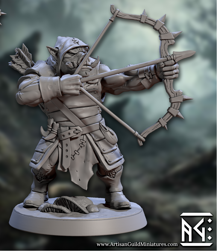 Orhog Archers, Pig Orc Warband Ranged Squad with Helmets (4 Variants Available) - Artisan Guild