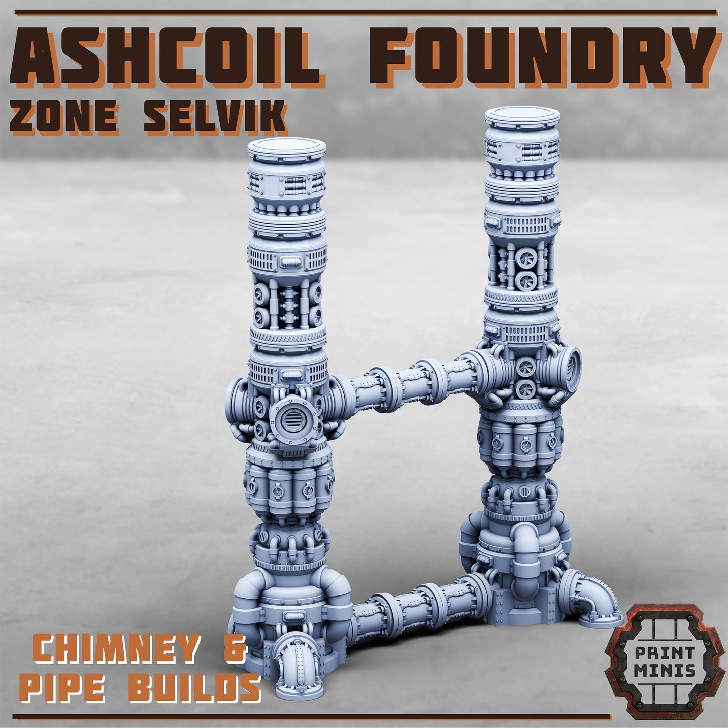 Ashcoil Foundry, Selvik Zone - Modular Scenery Kit, 32mm Scale (13 Variants Available) - Print Minis