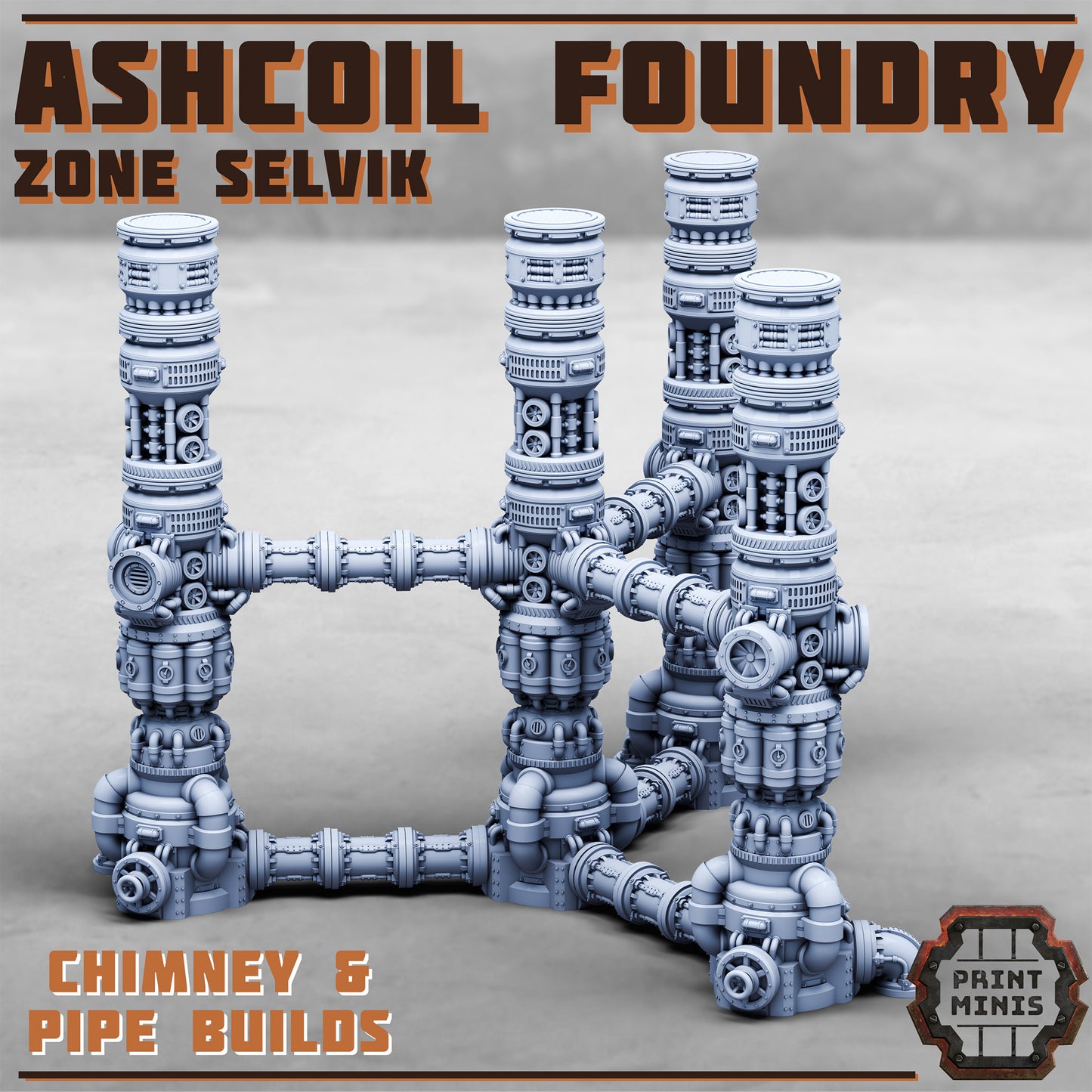 Ashcoil Foundry, Selvik Zone - Modular Scenery Kit, 32mm Scale (13 Variants Available) - Print Minis