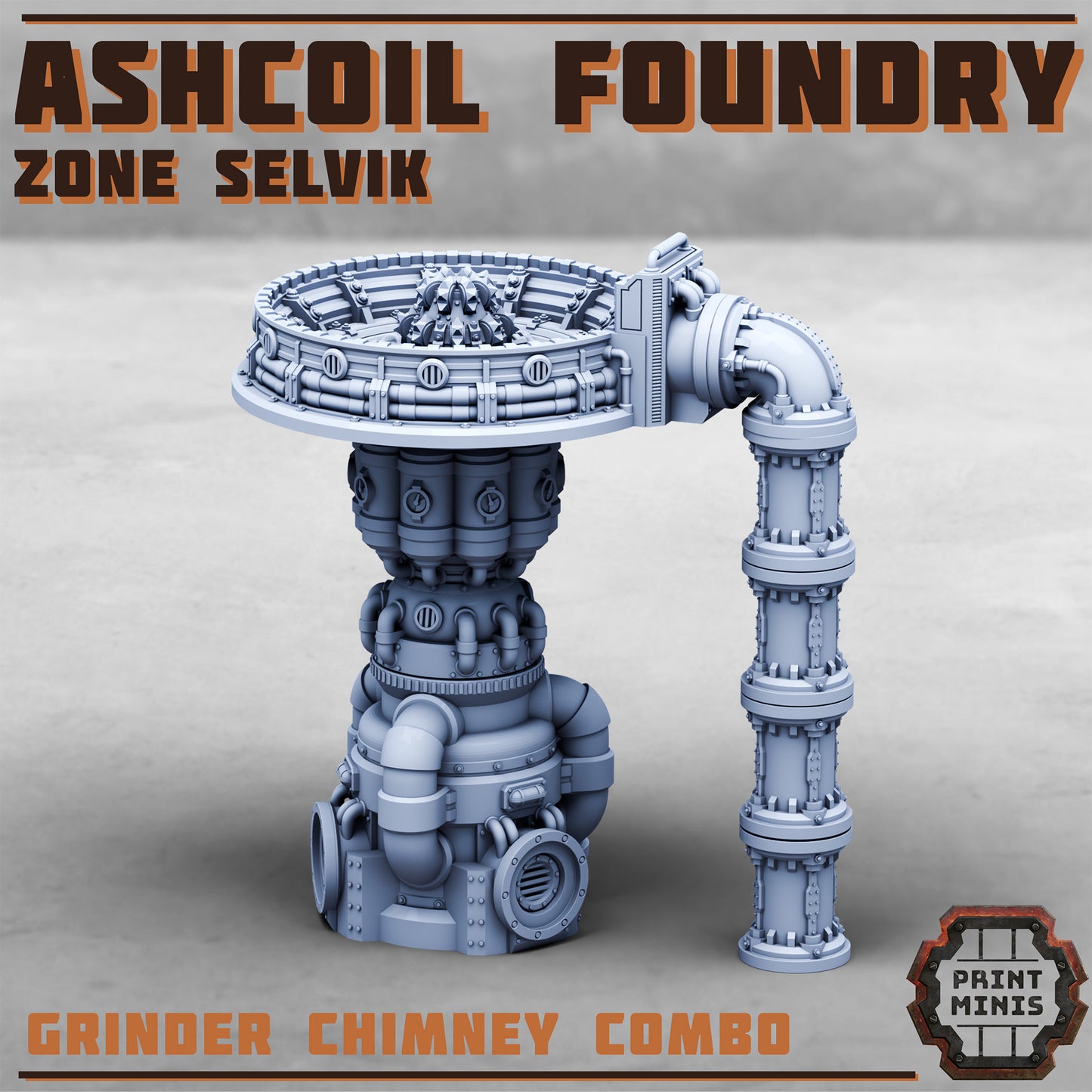 Ashcoil Foundry, Selvik Zone - Modular Scenery Kit, 32mm Scale (13 Variants Available) - Print Minis