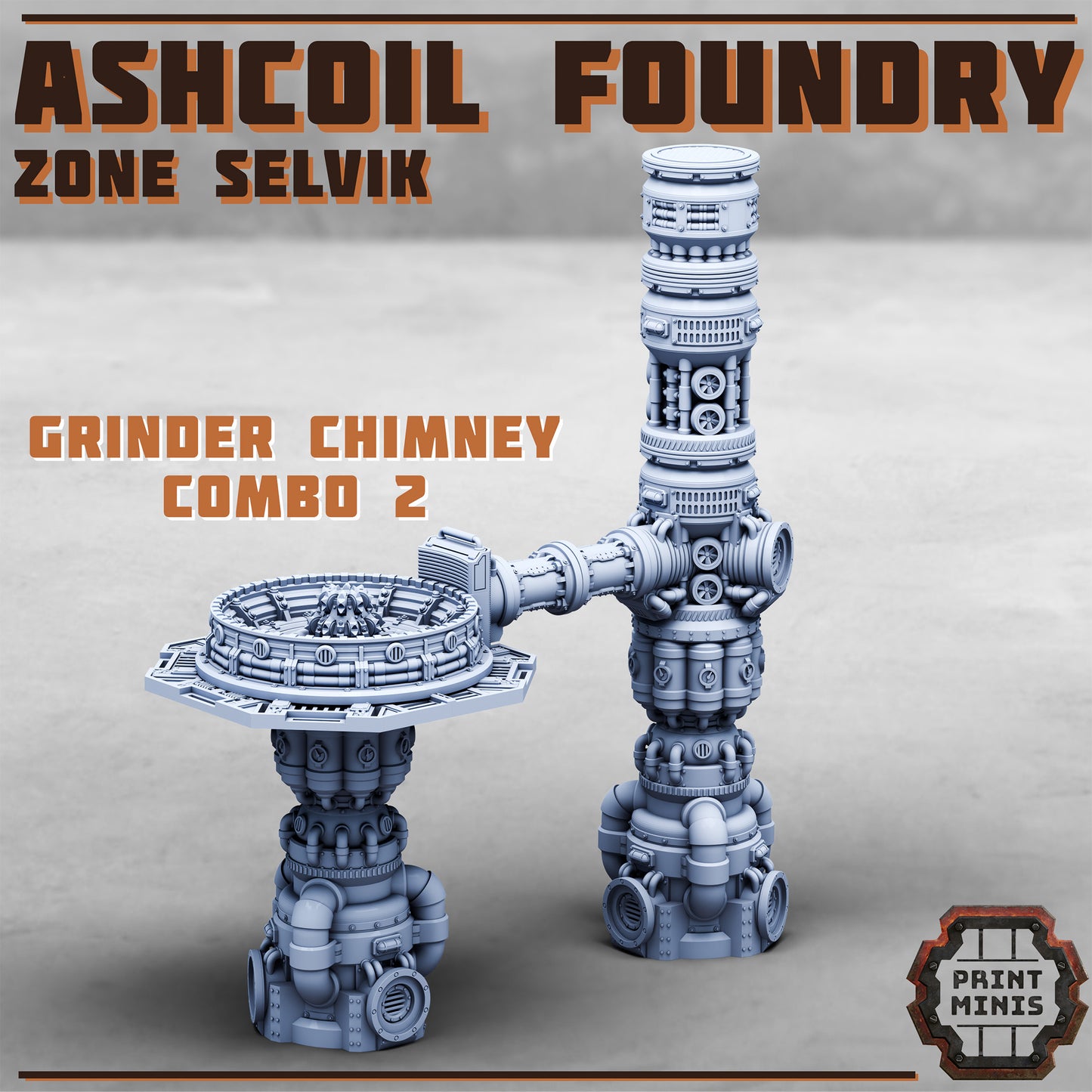Ashcoil Foundry, Selvik Zone - Modular Scenery Kit, 32mm Scale (13 Variants Available) - Print Minis