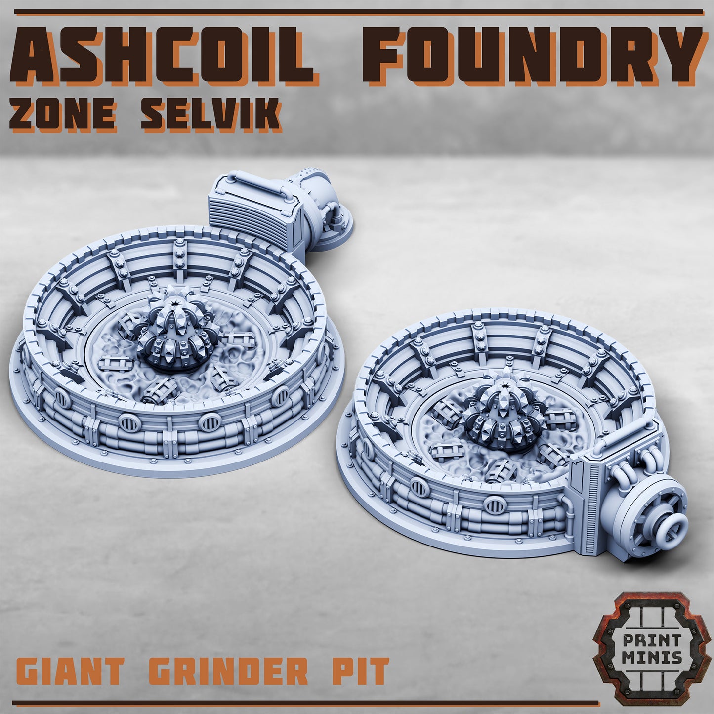 Ashcoil Foundry, Selvik Zone - Modular Scenery Kit, 32mm Scale (13 Variants Available) - Print Minis