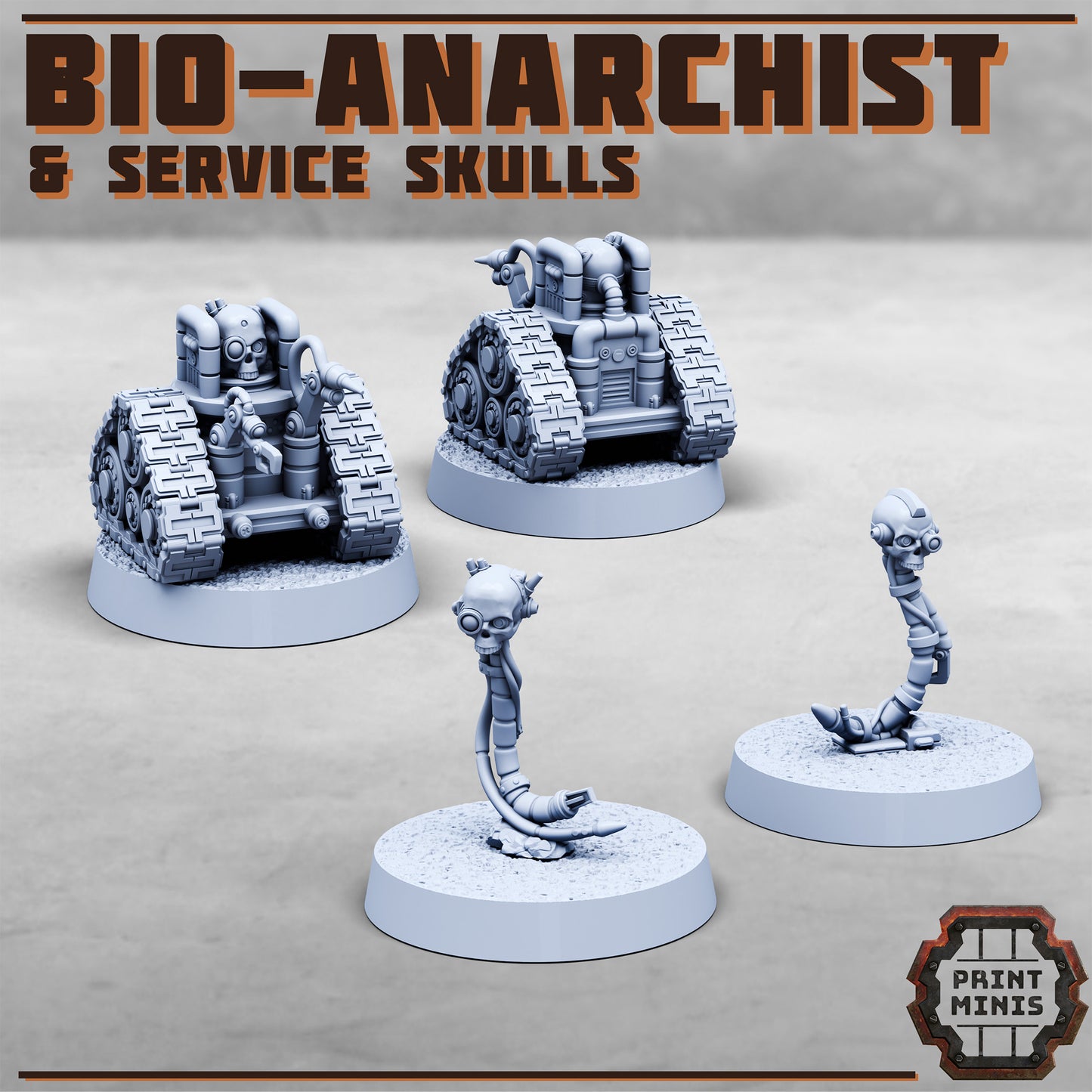 Bio-Anarchist and Skull Companions (4 Variants Available) - Print Minis