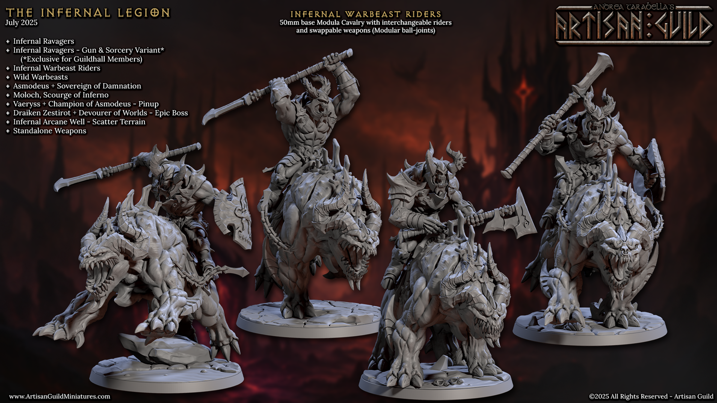Belzatu, Infernal Warbeasts with Ravager Riders - Set 1 (4 Variants Available) - Artisan Guild