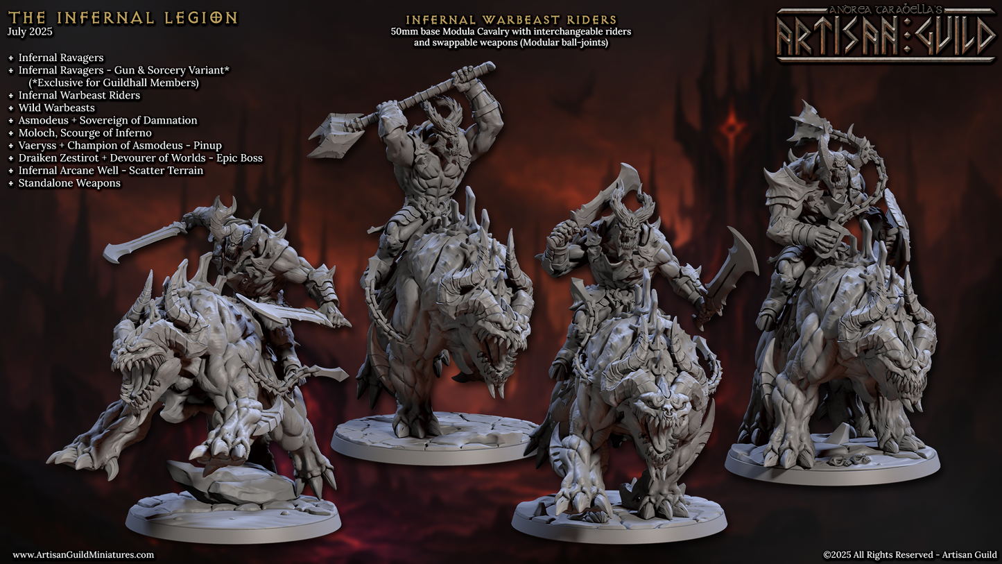 Belzatu, Infernal Warbeasts with Ravager Riders - Set 2 (4 Variants Available) - Artisan Guild