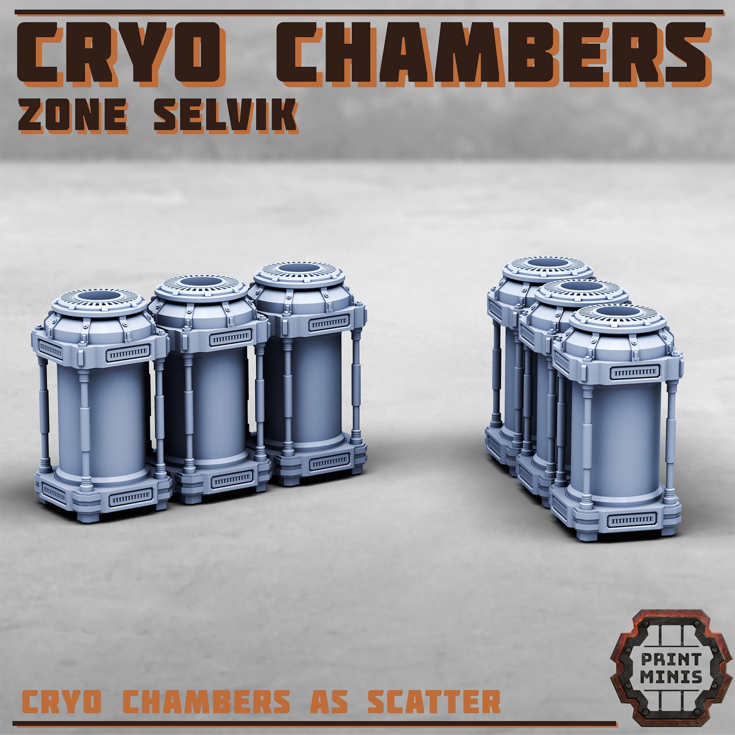 Cryo Chamber, Zone Selvik Terrain Set (4 Variants Available) - Print Minis