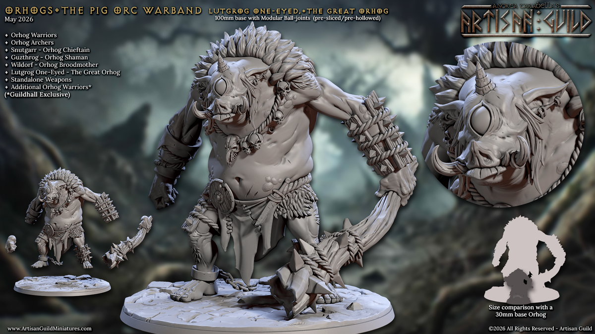 Lutgrog One-Eyed, the Great Orhog - Cyclops Pig-Ogre - Artisan Guild